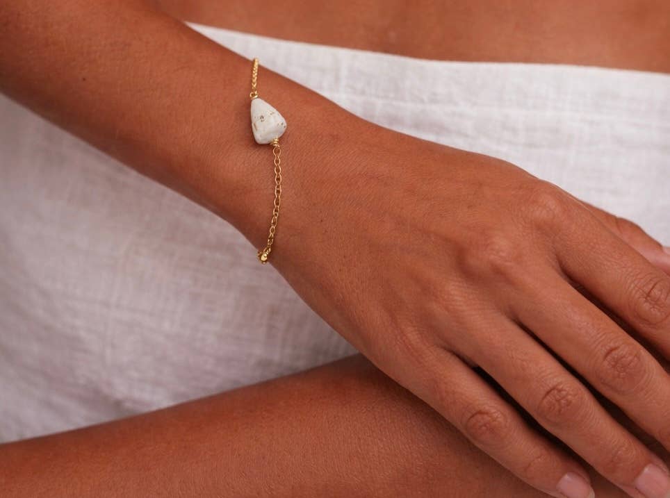  Brown Cone Shell Gold Bracelet 