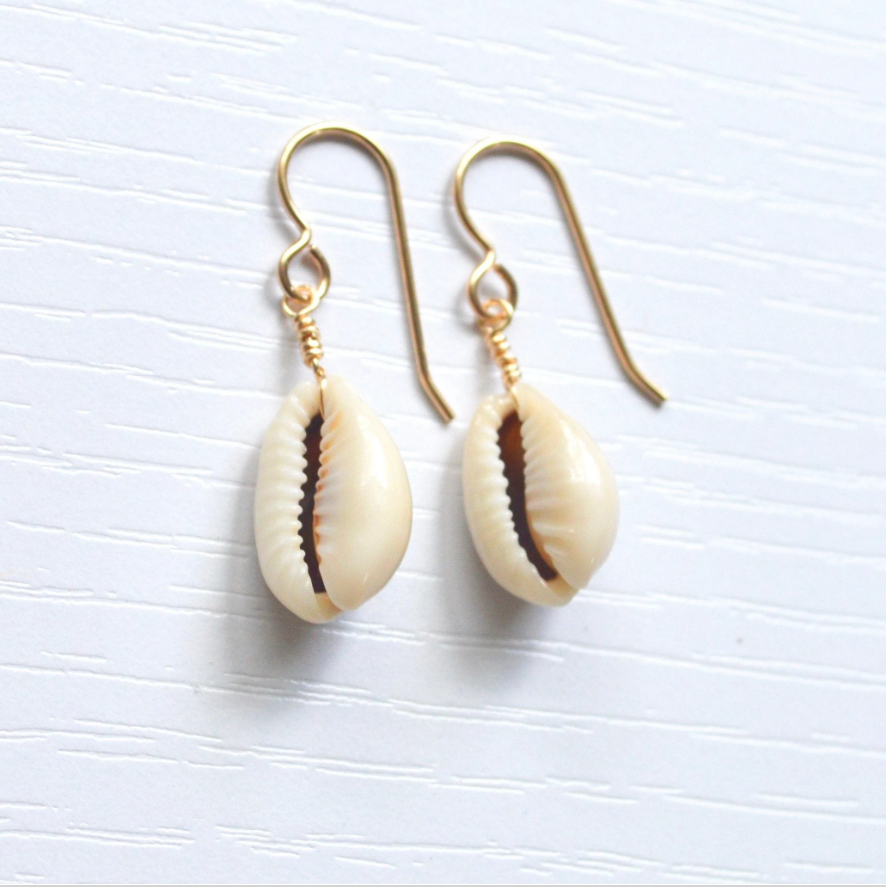 Whole Cowrie Shell Earrings