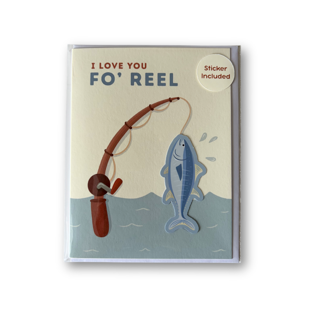 Love You Fo' Reel Sticker Greeting Card