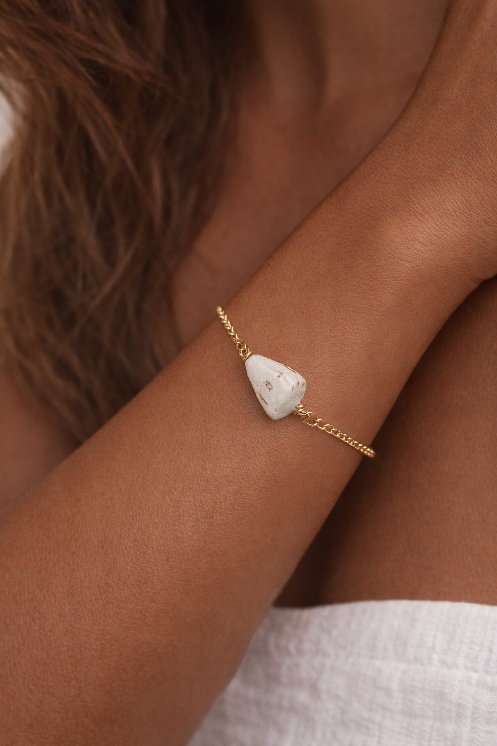  Brown Cone Shell Gold Bracelet 
