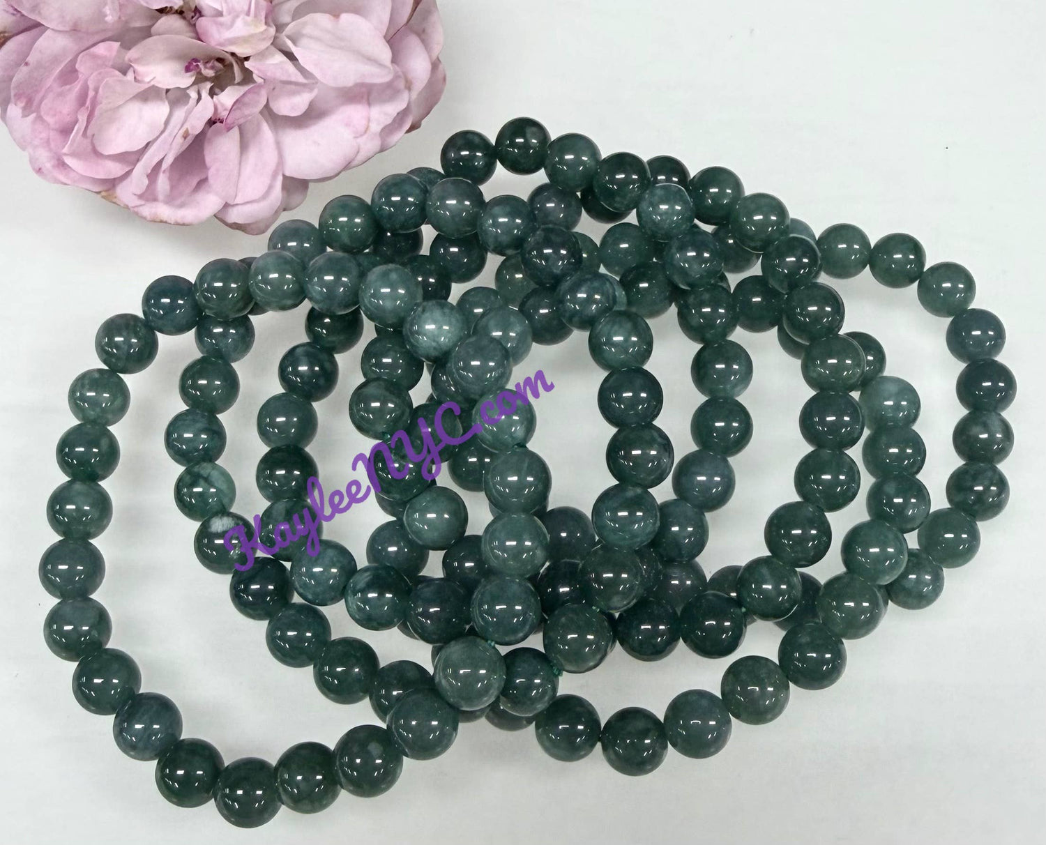 8mm Natural Jade Jadeite Crystal Healing Stretch Bracelet