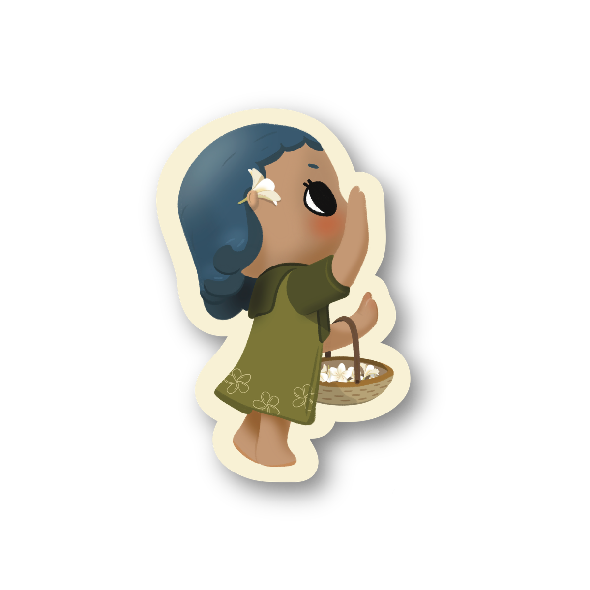 Little Miss Plumeria Sticker