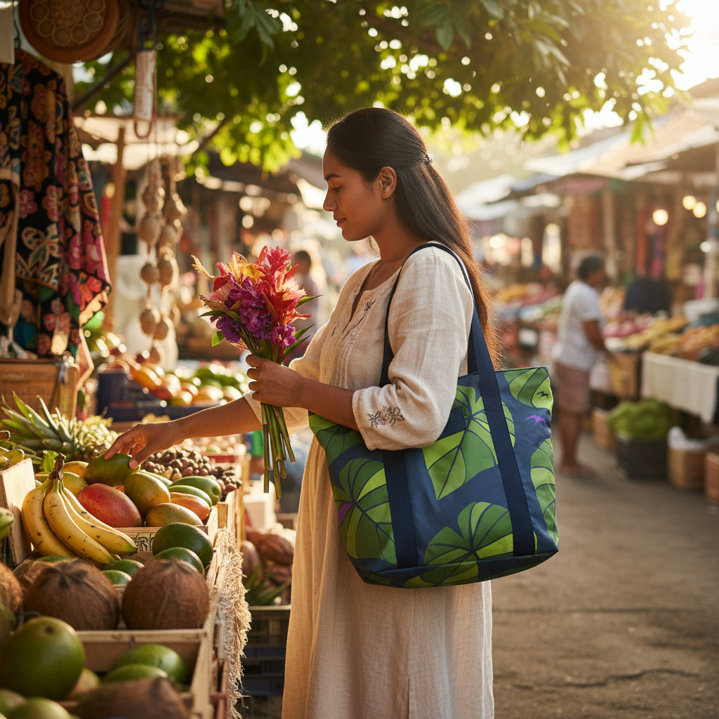 Kalo Collection Nylon Ripstop Tote and Pouch Set